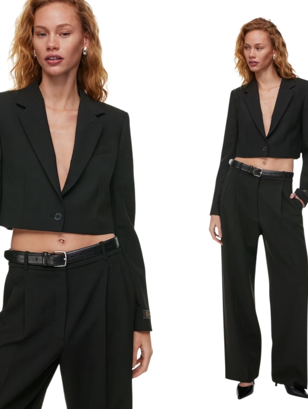 Aritzia Babaton Arbus Blazer Black Size 6 Cropped (Re)ssential Stretch